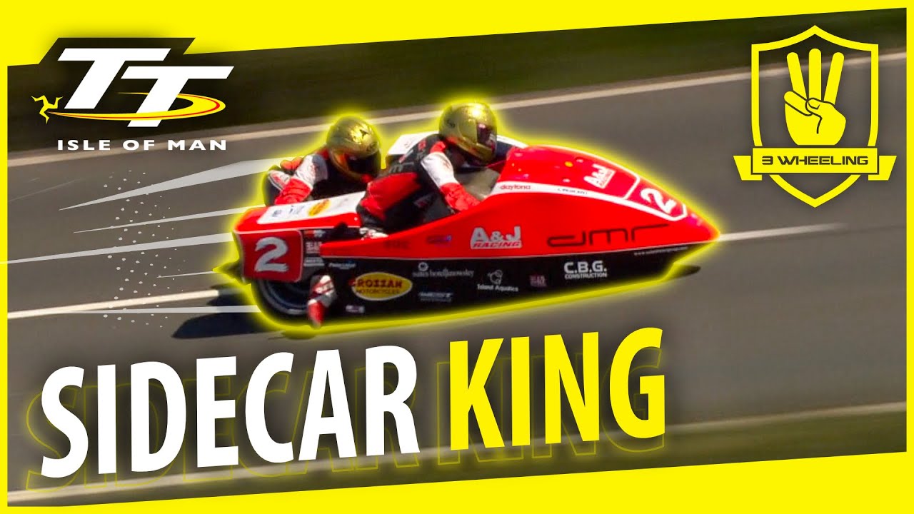 SIDECAR KING 👑 Isle of Man TT - 3 Wheeling Sidecar Racing