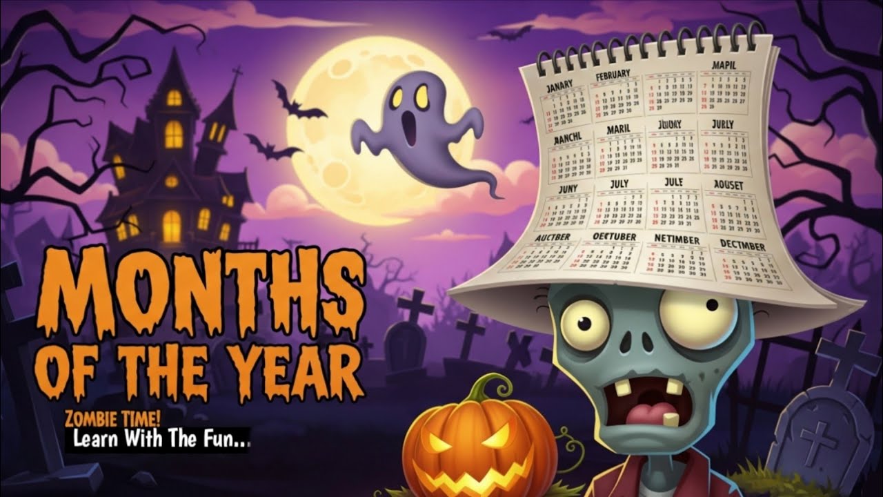 Learn Months of The Year with Funny Zombies | Educational Halloween Song for Kids | ToonNuts TV