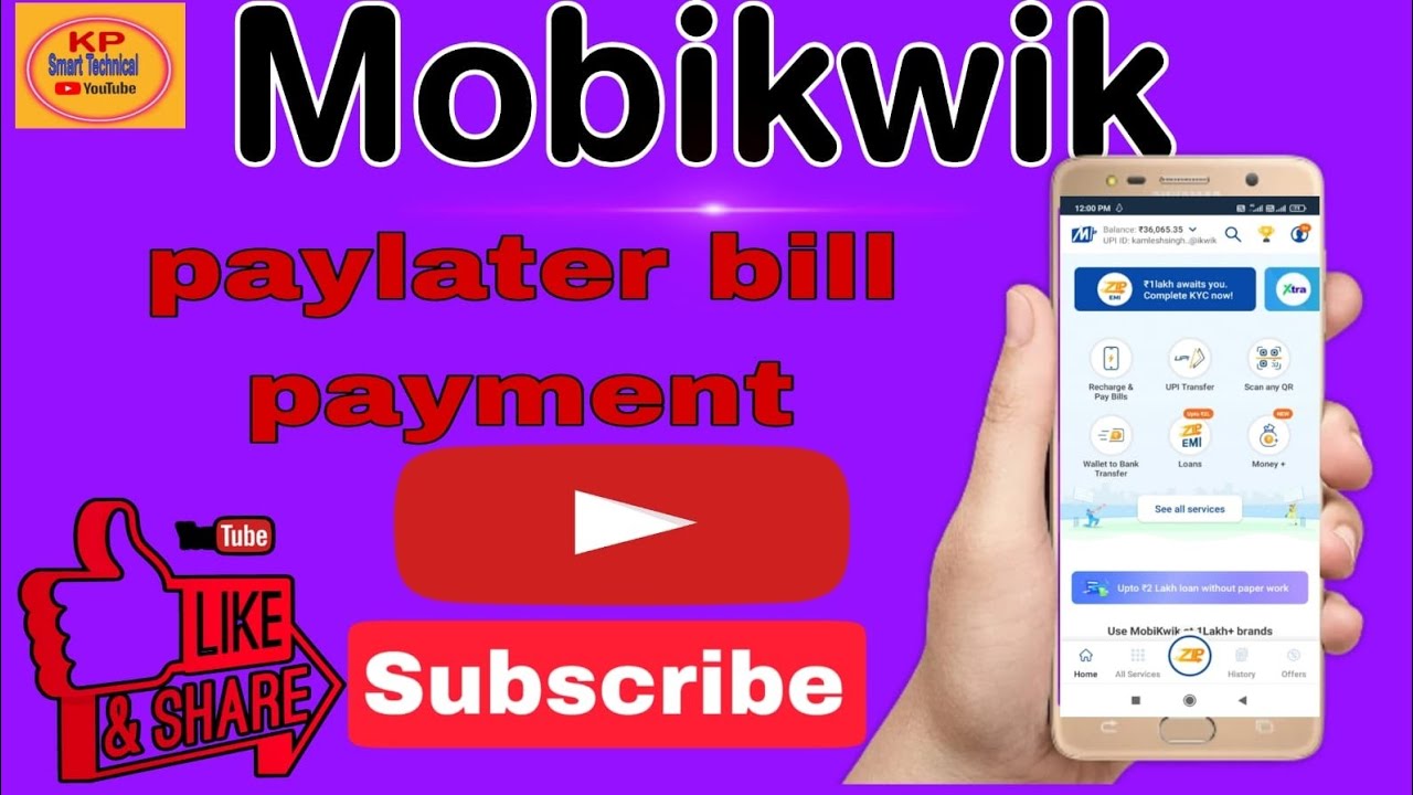 Mobikwik zip paylater bill payment, and cashback offer,