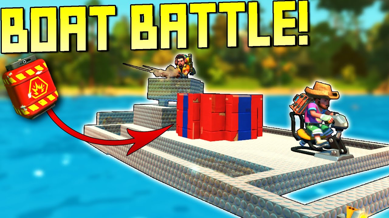 Team Boat Battle with Explosive Cores!  - Scrap Mechanic Multiplayer Monday