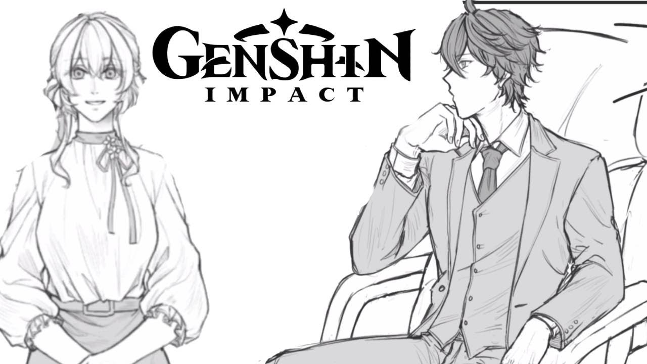 Childe and Lumine Office Life AU (Genshin Impact Comic Dub)