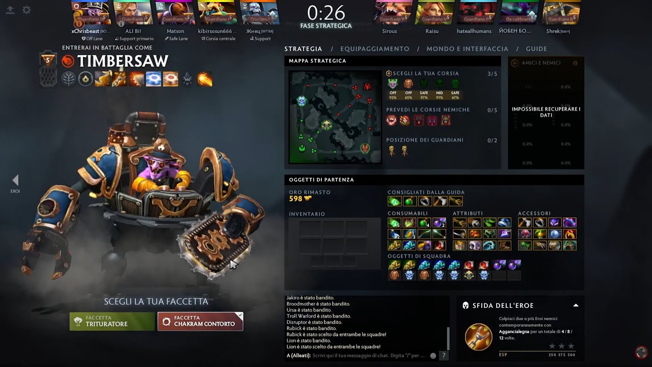 Dota 2 Timbersaw   - Ranked SoloQ Road To Crusader 1 (Gameplay Ita/eng 1080p)