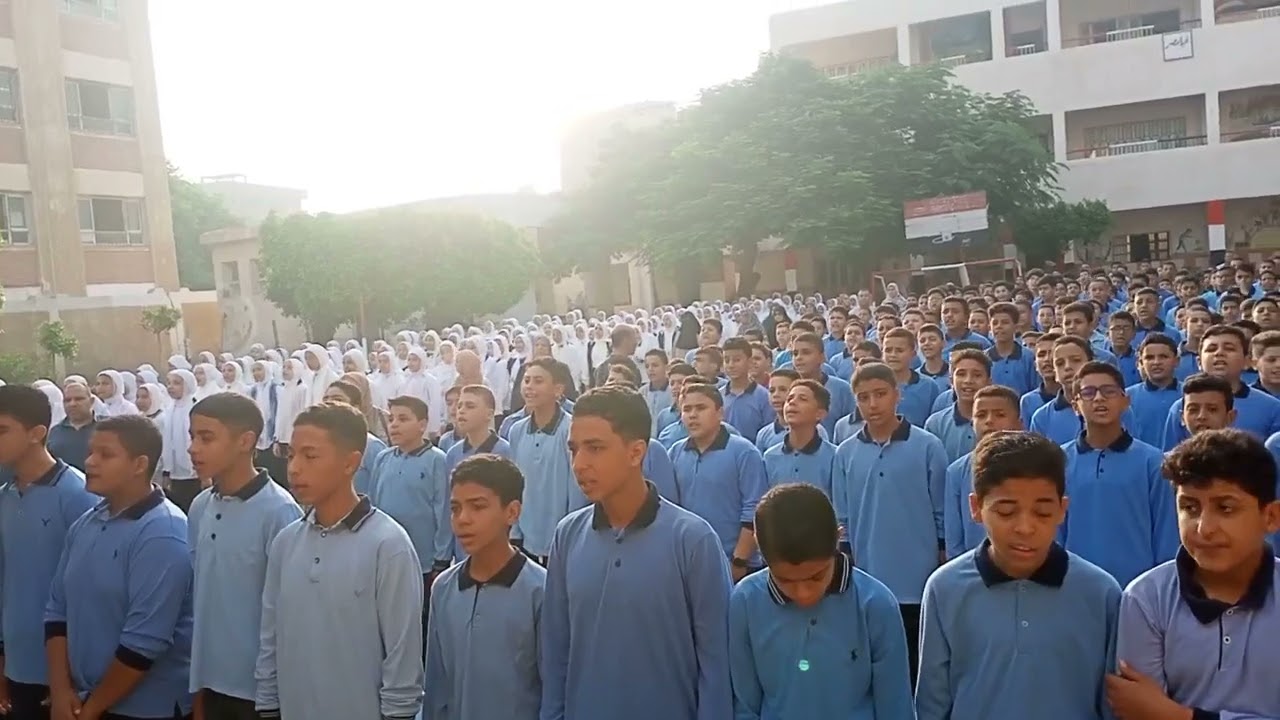 النشيد الوطنى و تحية العلم بمدرسة بندف الإعدادية المشتركة  من فاعليات طابور الصباح الأثنين ٢٠٢٣/١٠/٢