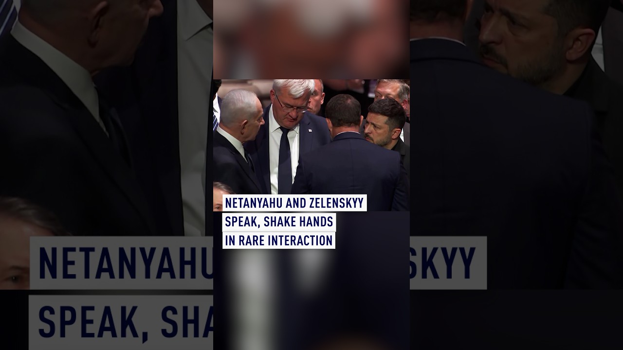 Netanyahu and Zelenskyy speak, shake hands in rare interaction