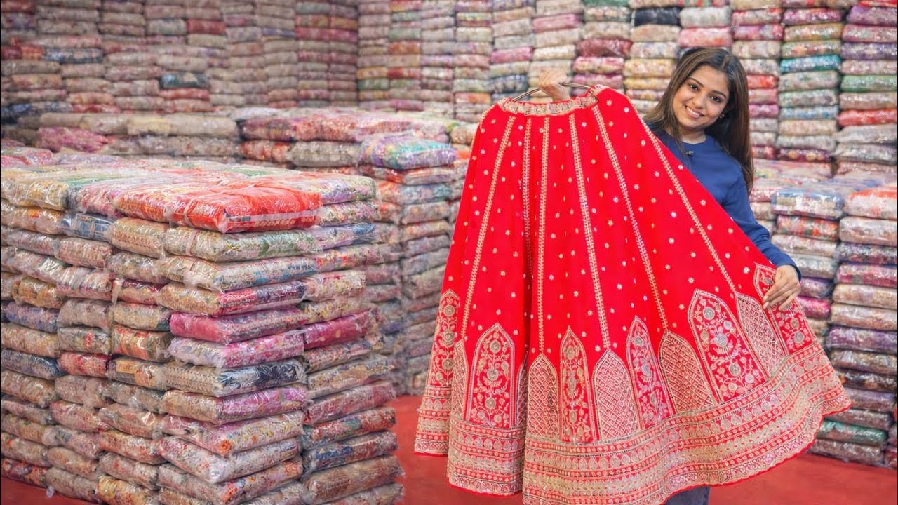 Direct Mill se lehenga Beech ka Profit Bachao Wholesale Price Sarees surat wholesale market #lehenga