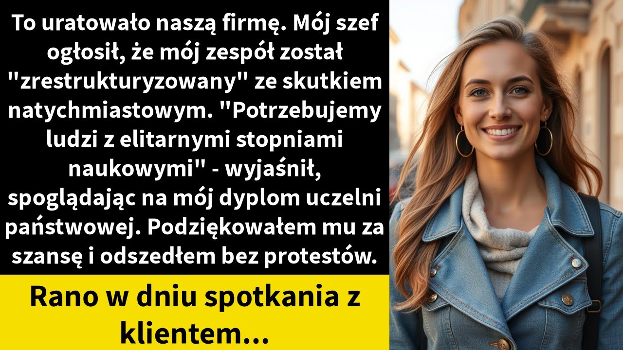To uratowało naszą firmę. Mój szef ogłosił, że mój zespół został 