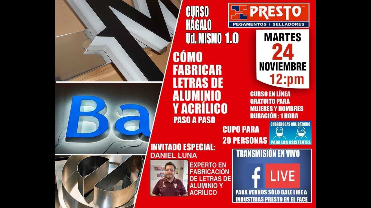 Cómo fabricar letras de aluminio y acrílico. Parte 1