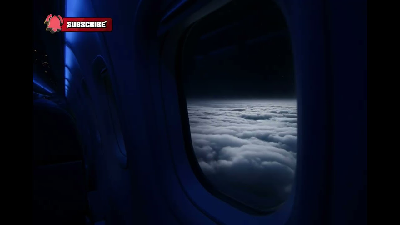 Sleeping on a Night Flight Above the Clouds ✈️ Deep Engine & Cabin Sounds (6 Hours)