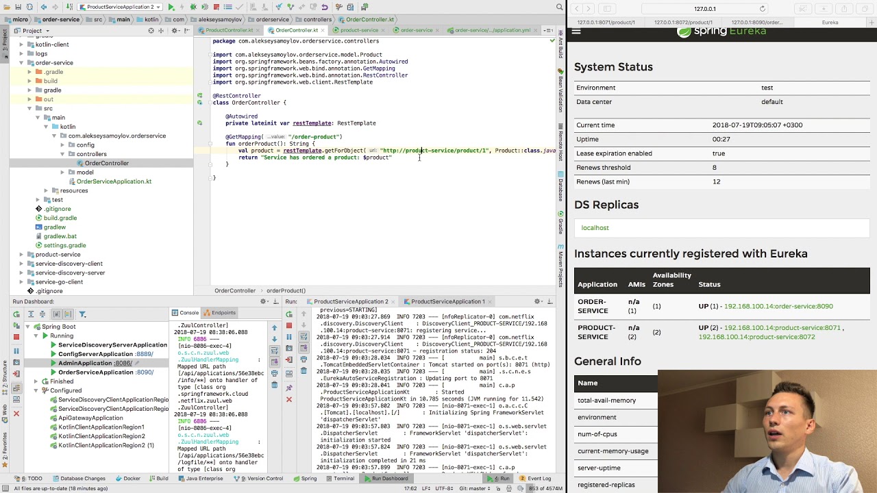 Spring Cloud Tutorial. Part 8. Communication between services. Subpart 1.