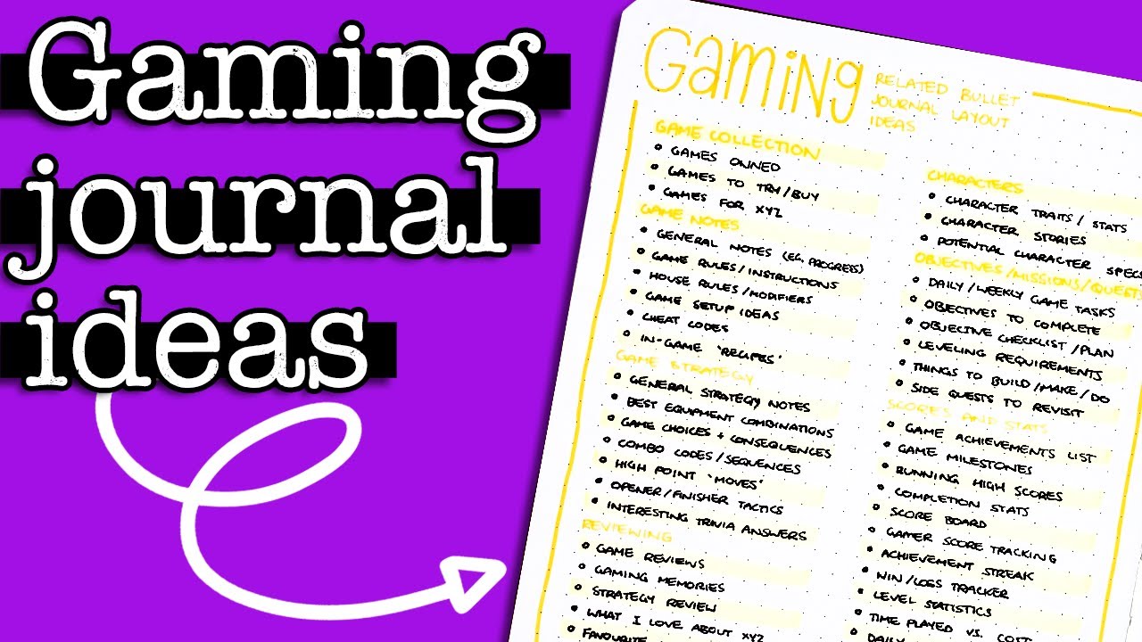 ИДЕИ ДЛЯ ИГРОВОГО БУЛЕТ-ЖУРНАЛА 💜 Идеи для коллекции Bullet Journal для геймеров