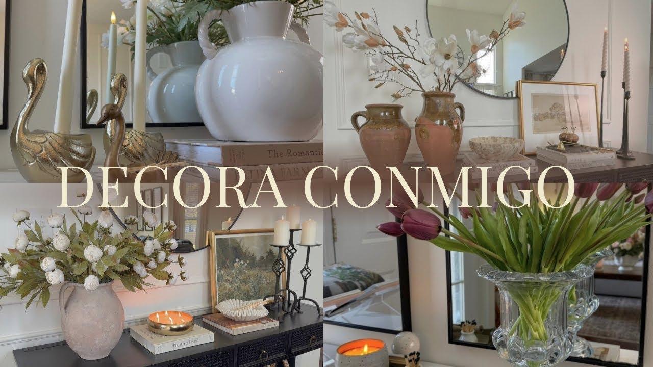 IDEAS PARA DECORAR LA MESA DE ENTRADA Y MESA CONSOLA || EDICION PRIMAVERA || @KeylaDiazHomeDecor 