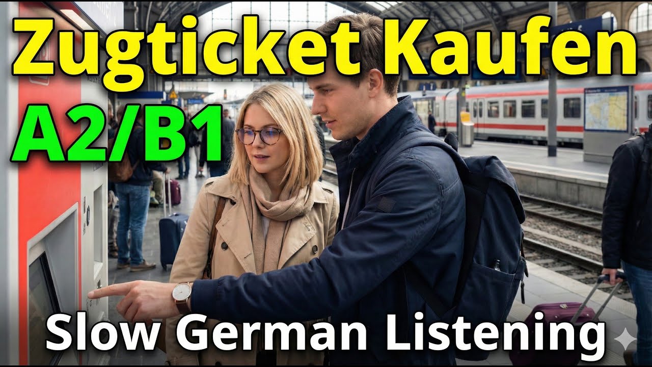 How to Buy a Train Ticket in Germany (A2/B1 Listening Practice)