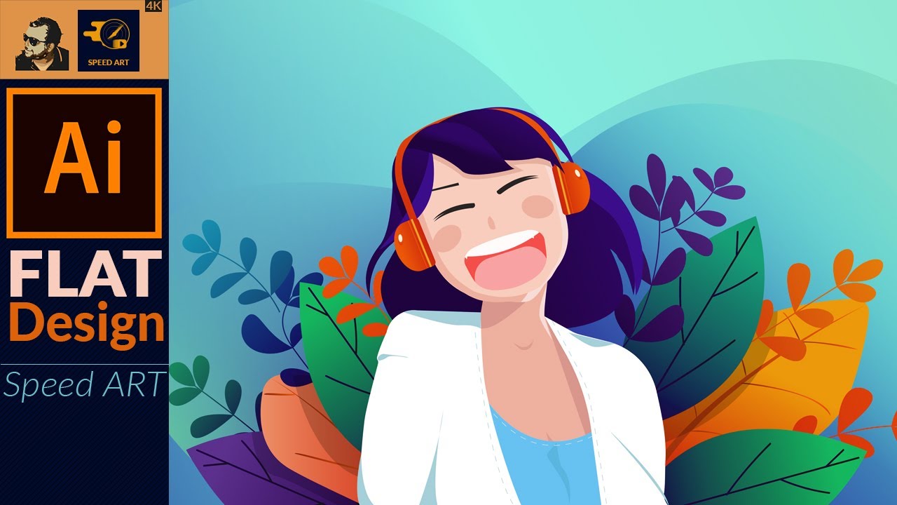 Flat Character Design [ Anime style ] in Adobe Illustrator CC | Speed Art