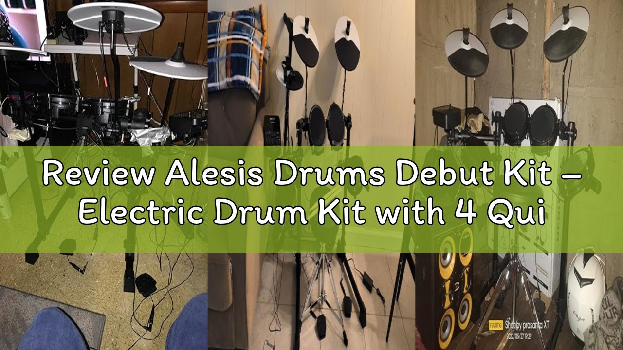 Review Alesis Drums Debut Kit – Electric Drum Kit with 4 Quiet Mesh Electronic Pads, 120 Sounds, Dru