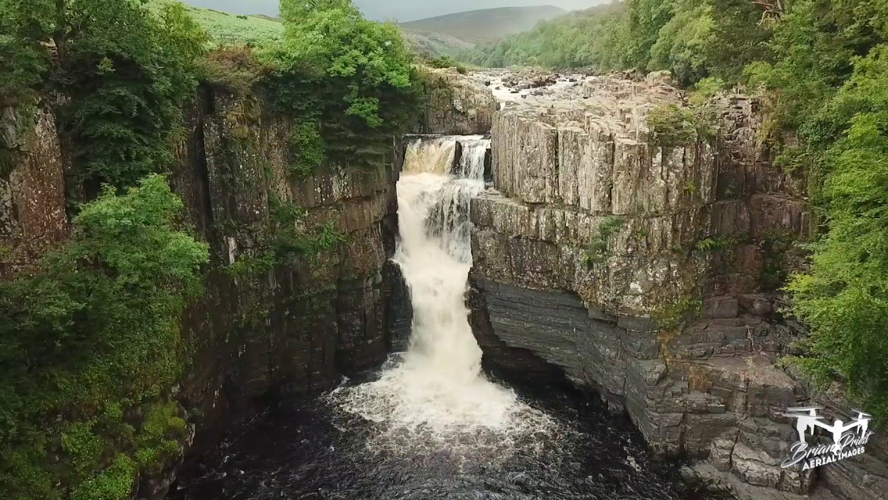 High Force Waterfall by Drone