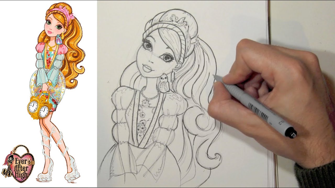 Comment dessiner Ashlynn Ella de Ever After High étape par étape