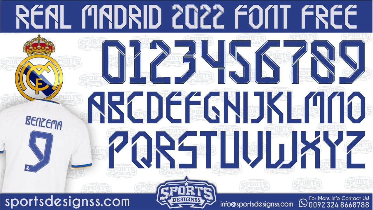 FREE DOWNLOAD: Real Madrid 2022 Football Font by Sports Designss_Download Real Madrid 2022 Font free