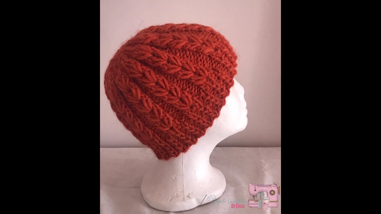 Cappello ai ferri con punto a cuoricini 🧶❤ Maglia facile