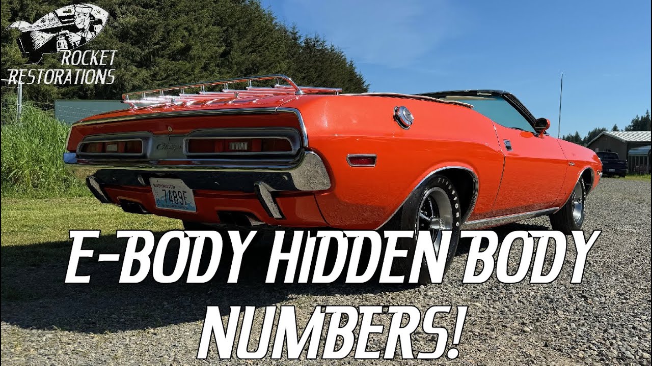 Расположение скрытых номеров кузова Mopar E-Body! Как отличить подделку Cuda от Challenger!