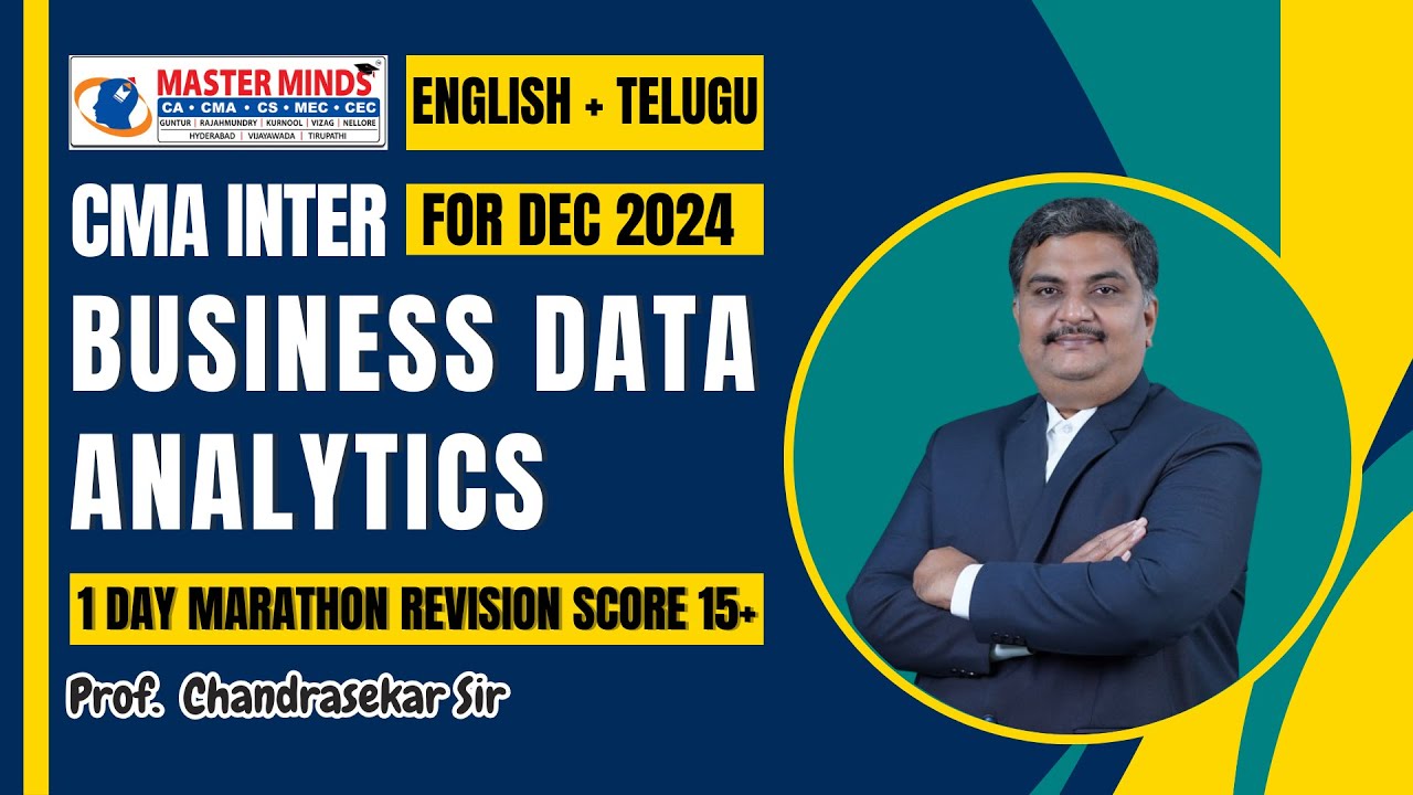 CMA INTER | BUSINESS DATA ANALYTICS MARATHON REVISION CLASSES | FOR DEC 2024 EXAMS | P1852