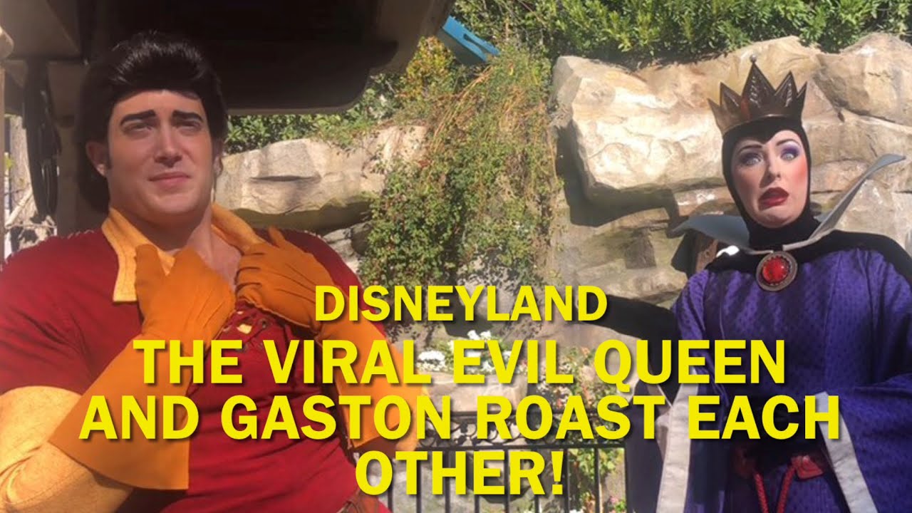 The Viral Evil Queen and Gaston Roast Each Other in Epic Meet and Greet, Disneyland 2022 #disney