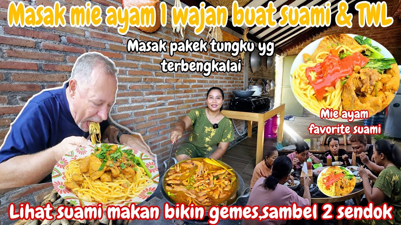 MASAKIN SUAMI & TWL MIE AYAM PAKEK TUNGKU 1WAJAN BESAR‼️RESEP MIE AYAM TERENAK YG PERNAH SAYA MAKAN