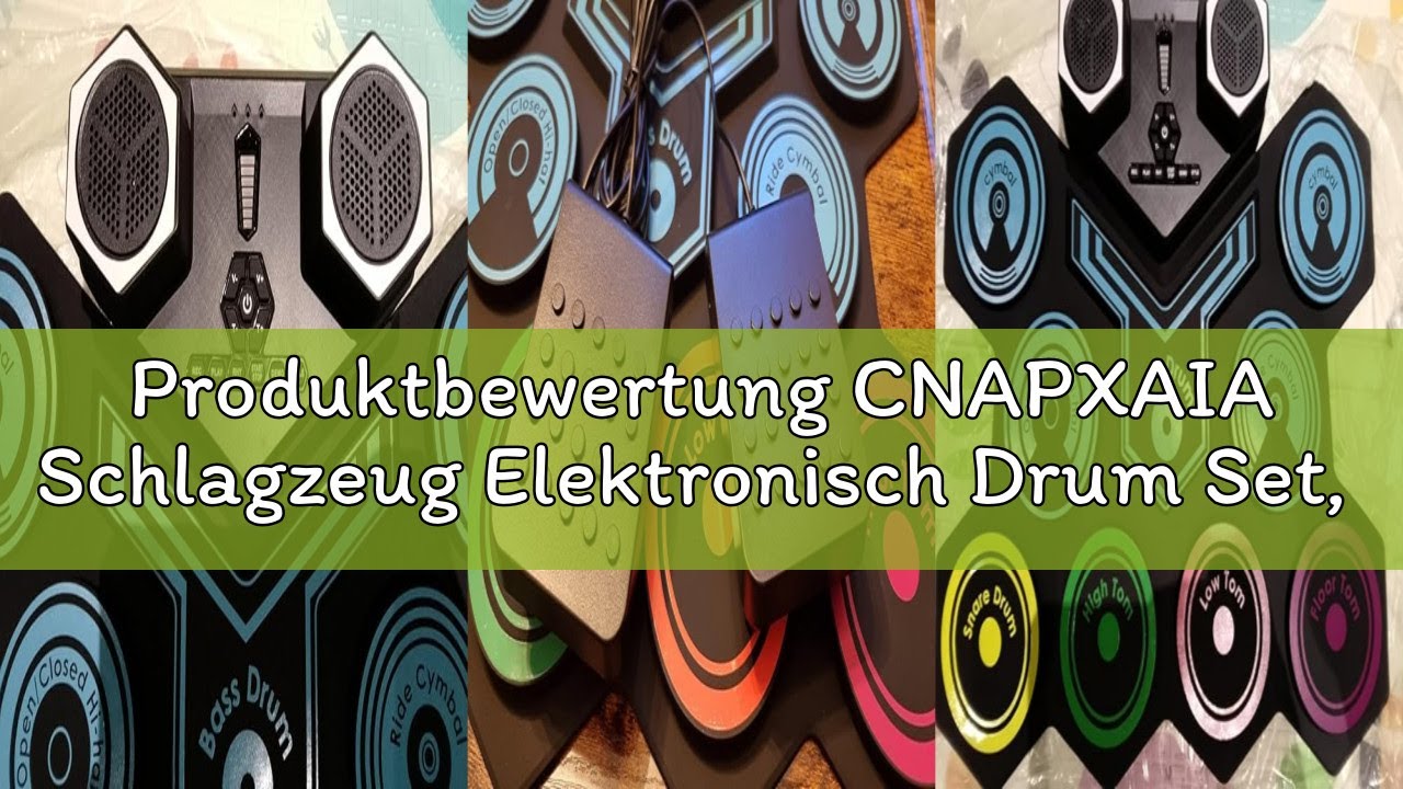 Produktbewertung CNAPXAIA Schlagzeug Elektronisch Drum Set, 9 Pads Silikon Roll Up Drum mit Eingebau