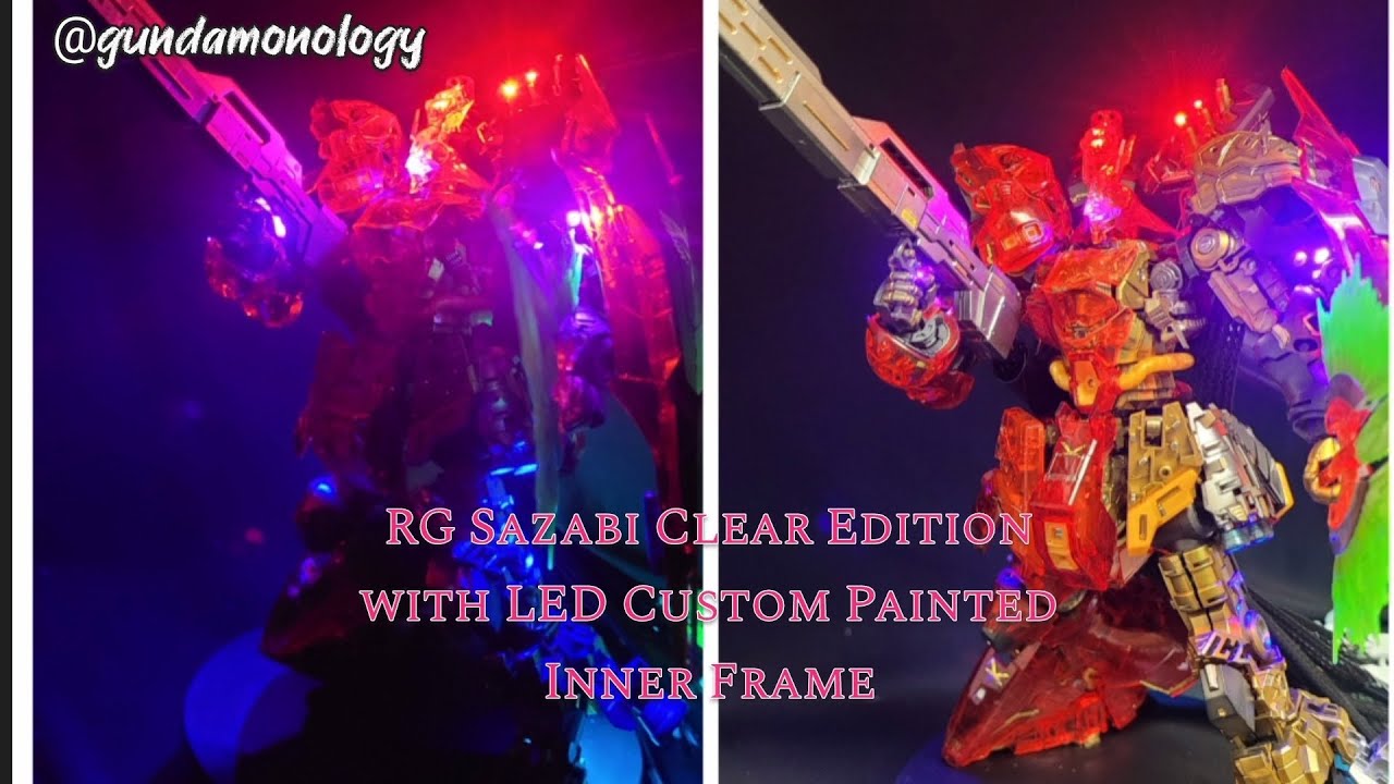 RG Sazabi Clear Version + LED + Custom Painted Inner Frame