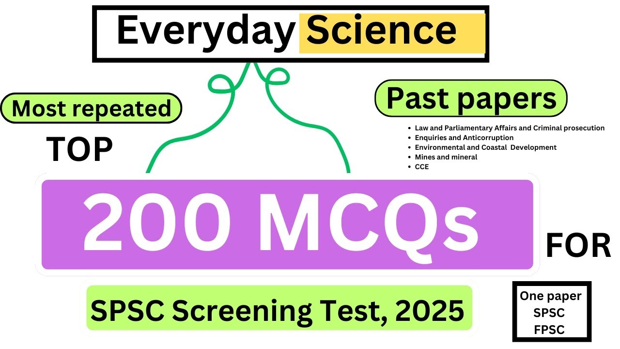 Everyday Science | top 200 MCQs | Most repeated and Most Questions | CCE 2025 | SPSC | FPSC 