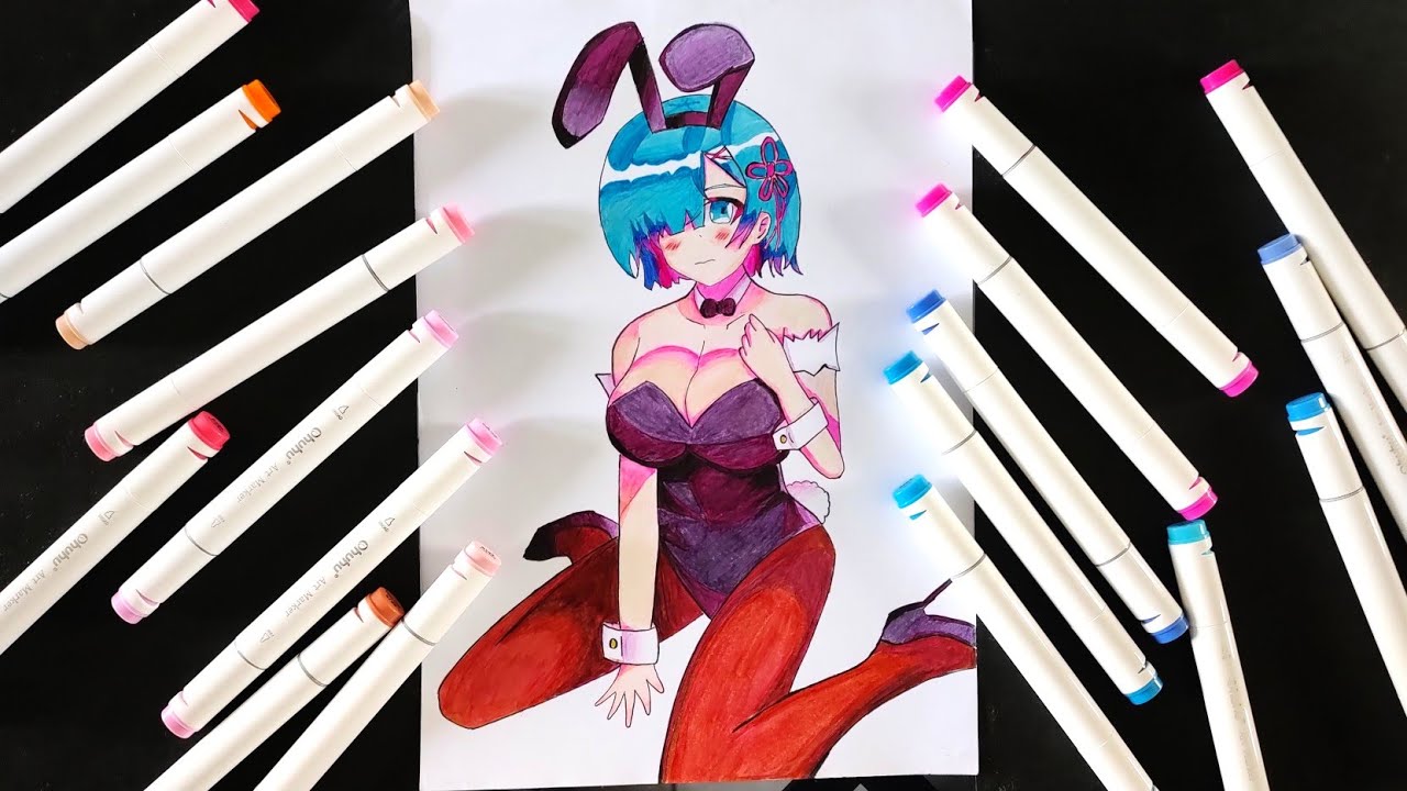 Drawing FANART Rem | Re Zero BUNNY SUIT
