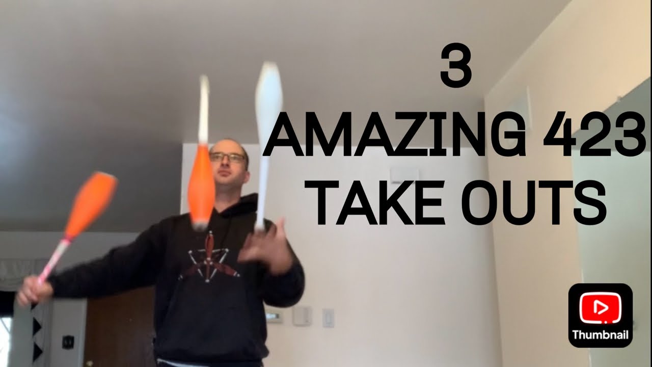 3 Amazing 423 take outs with juggling clubs