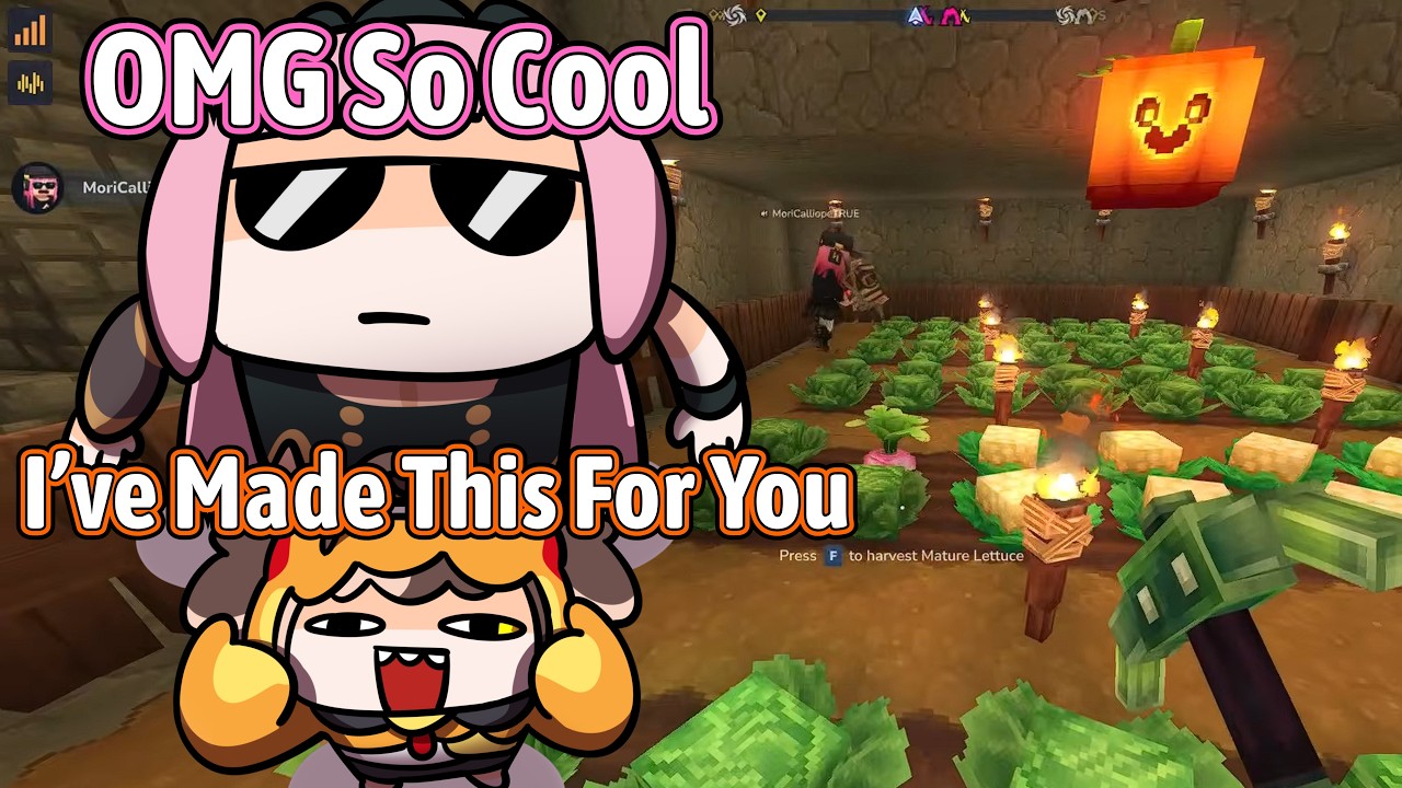 Gigi Takes Calli on a Mine Tour and Makes Her Impresses with Gigi's Building 【Hololive EN】