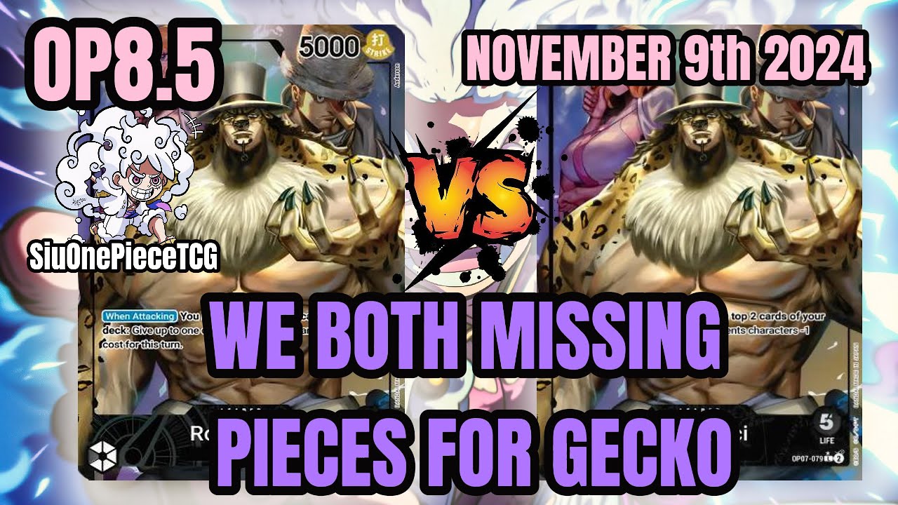 WE BOTH MISSING PIECES FOR GECKO! | OP8.5 ⚫ Rob Lucci VS. ⚫ Rob Lucci One Piece Trading Card Game