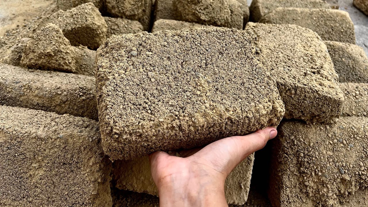 New || Yellow Block texture Floor and Water crumbling and Dipping in Water tub with Pouring asmr