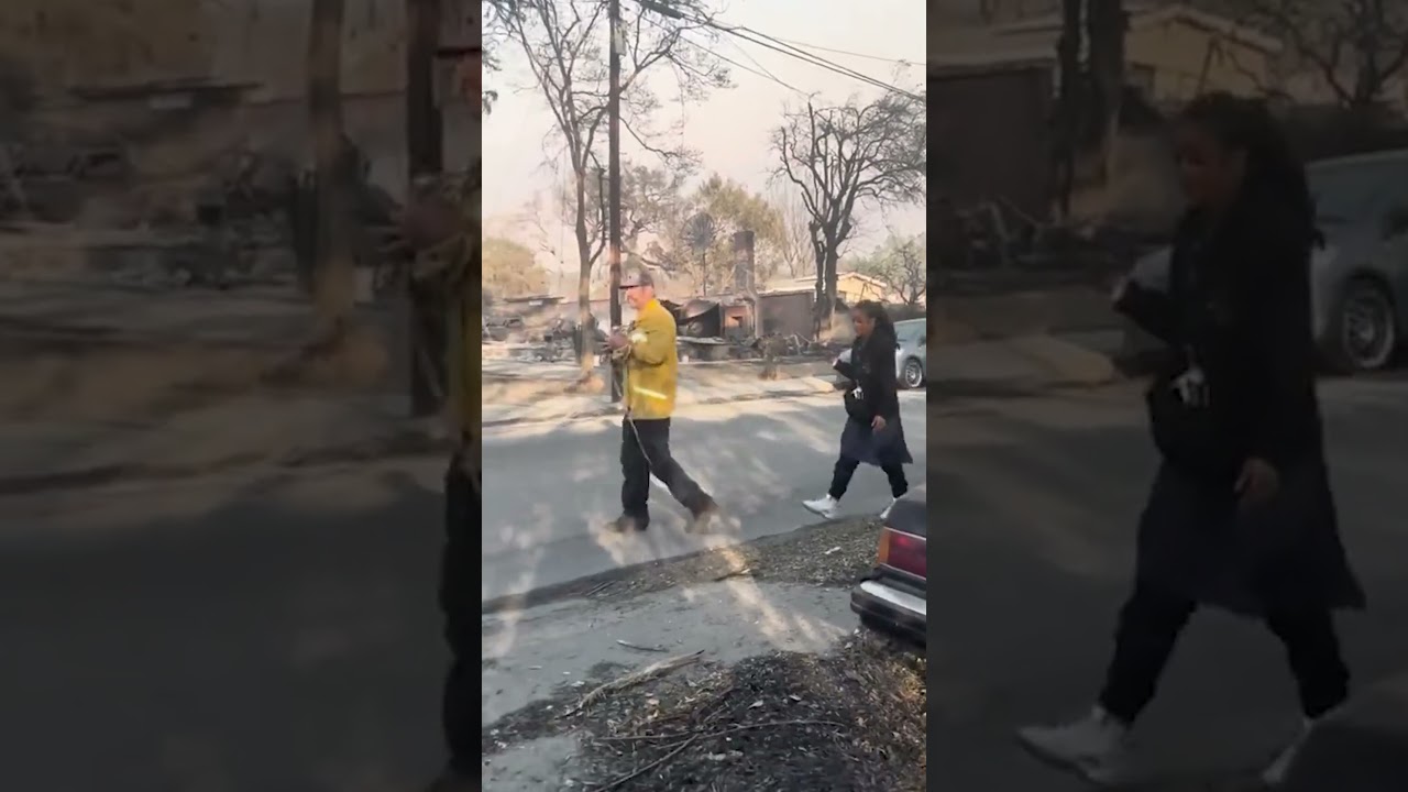 Hero LA firefighter faces off with suspected looter