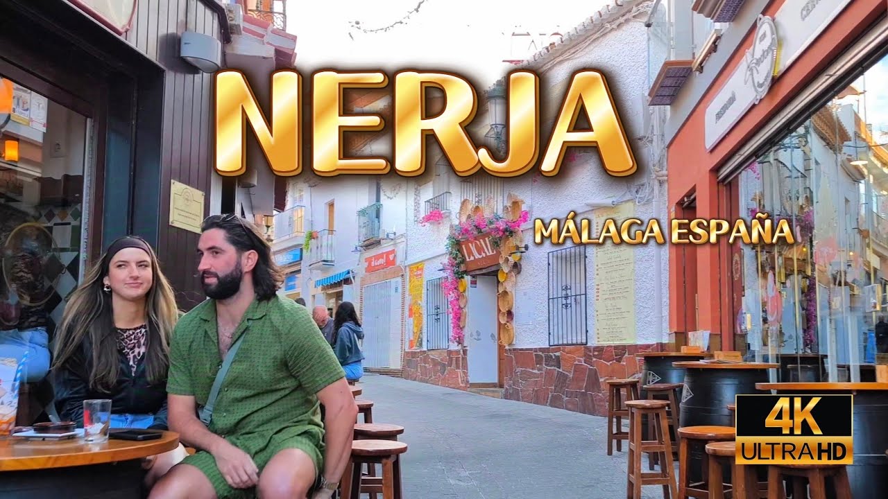 Paso a paso visita Nerja, Málaga, España. 4K