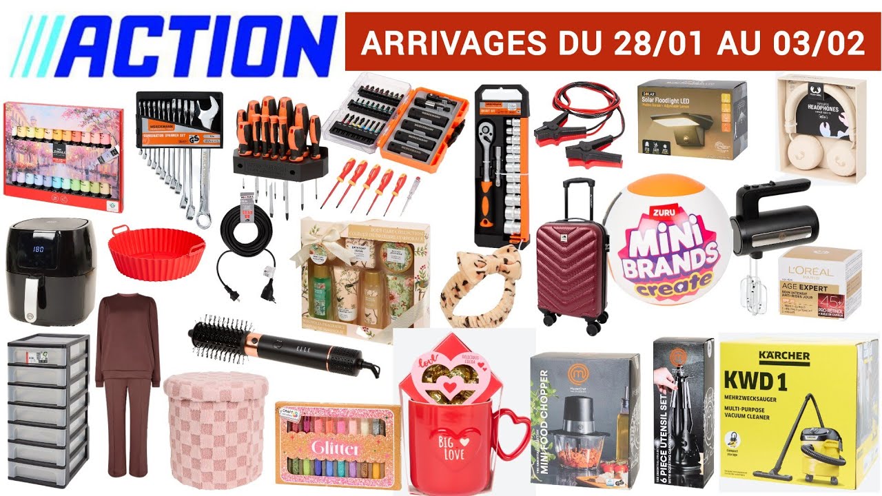 Action Arrivage de la Semaine 28.01 au 3.02  📍 Loisirs Créatifs #Action France 📍 Nouveautés