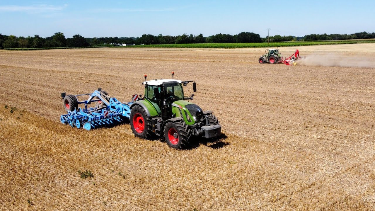 Démonstration déchaumage avec le Lemken Rubin 10 et le Fendt 720