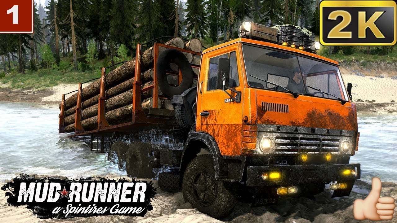Spintires: MudRunner gameplay обзор мода  Камаз 5511 Приватный мод тягач тест полигон 🔴