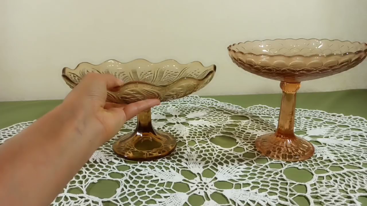 Карамельное стекло СССР, пресстекло, фруктовницы