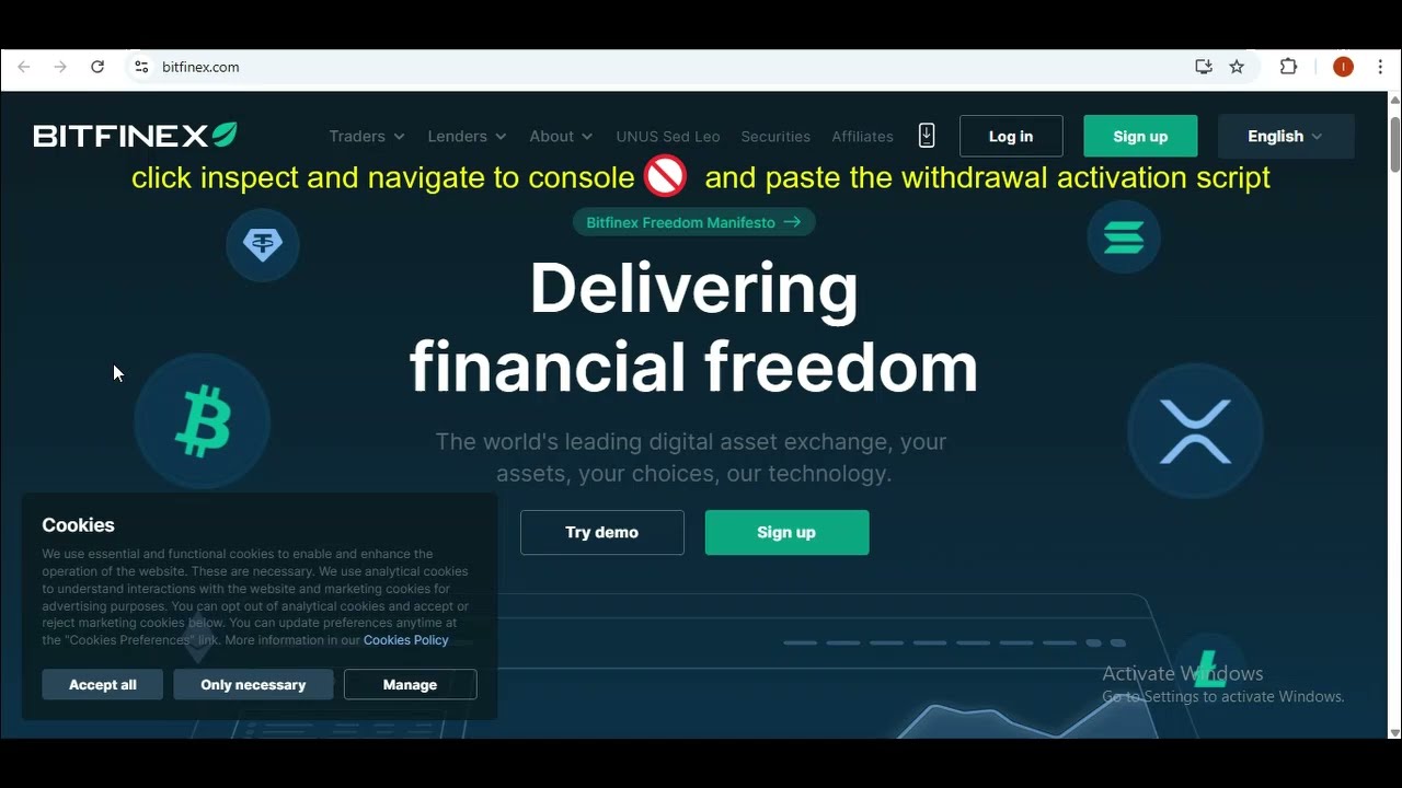 bitfinex.com | With drawal Acti vation