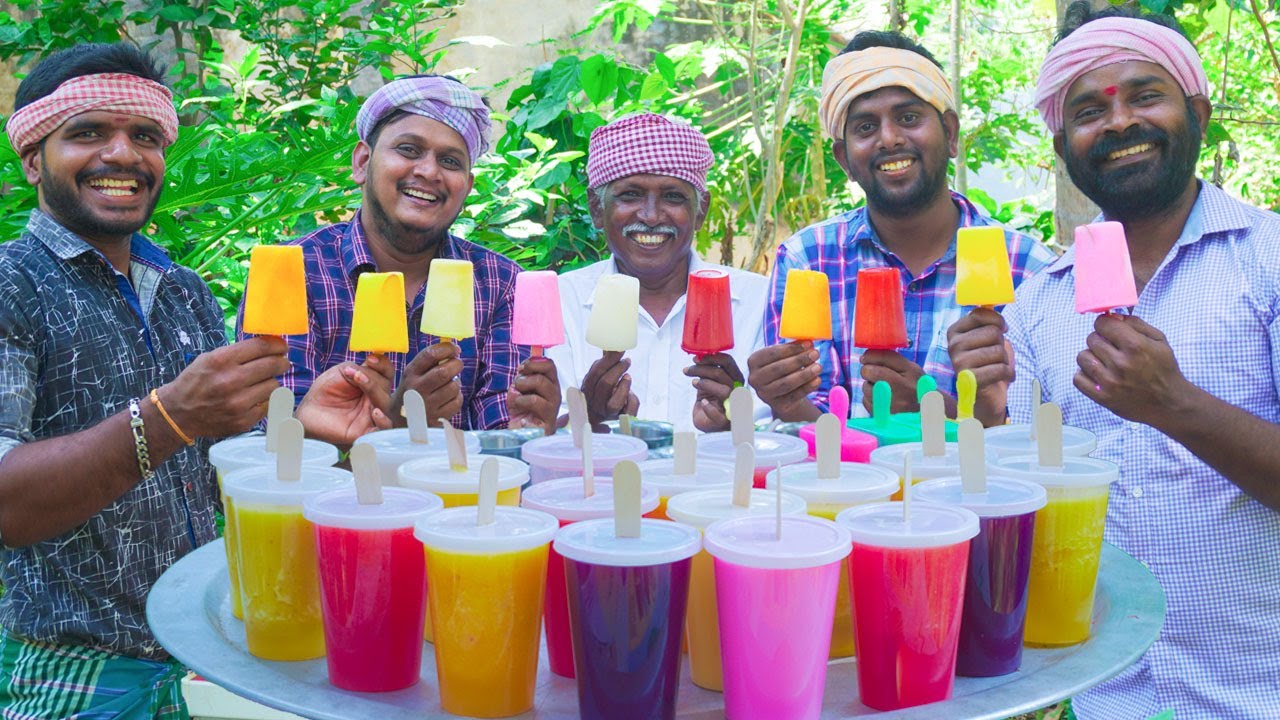 Kuchi Ice Recipe in Tamil | Watermelon, Grapes, Lemon, Orange , pineapple Popsicles in Tamil