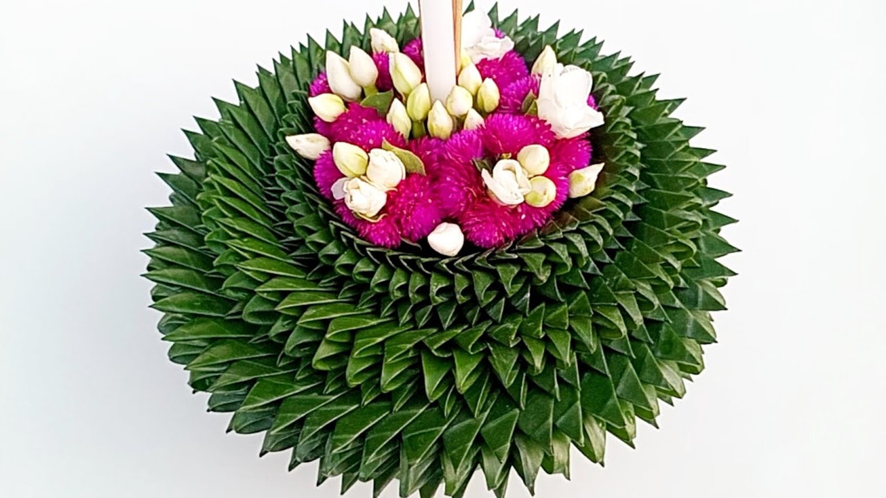 กระทงใบตองแบบง่ายๆ #กลีบผีเสื้อ Krathong Banana Leaf