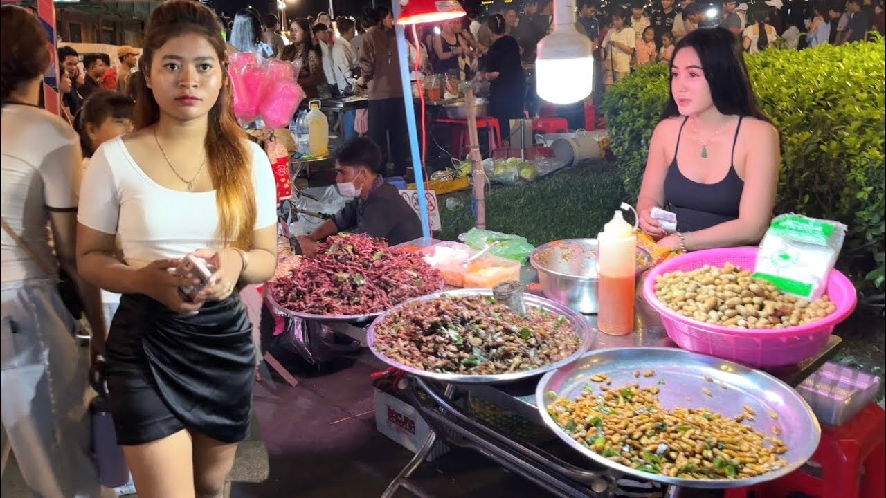 Amazing CAMBODIAN Street Food - Walking Tour Water Festival in Phnom Penh, Cambodia 2025