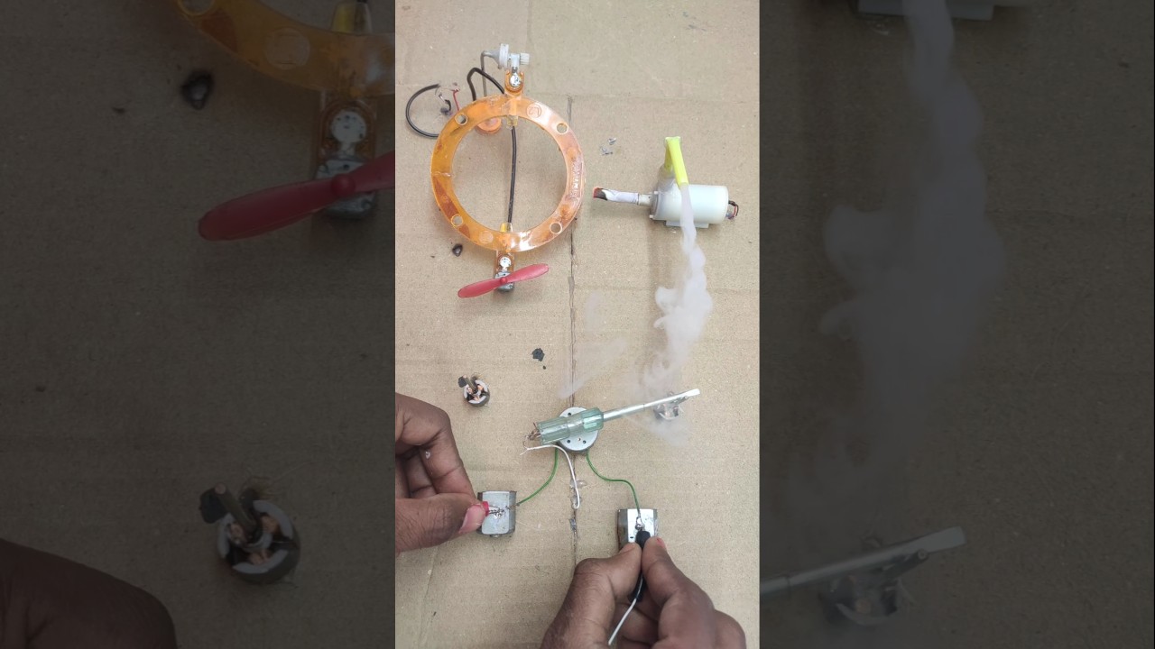 DC motor switch mechanism with drone motor and smoke engine testing_Dc Motor #tech #dc #science