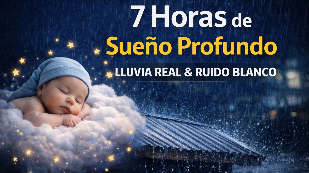 7 Horas de Sueño Profundo 🌙 | Lluvia Real y Ruido Blanco para Bebés