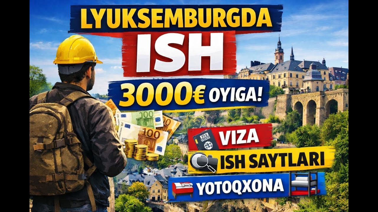 LUXEMBURGDA 3000€ GACHA MAOSH | MAVSUMIY ISHLAR QANDAY TOPISH