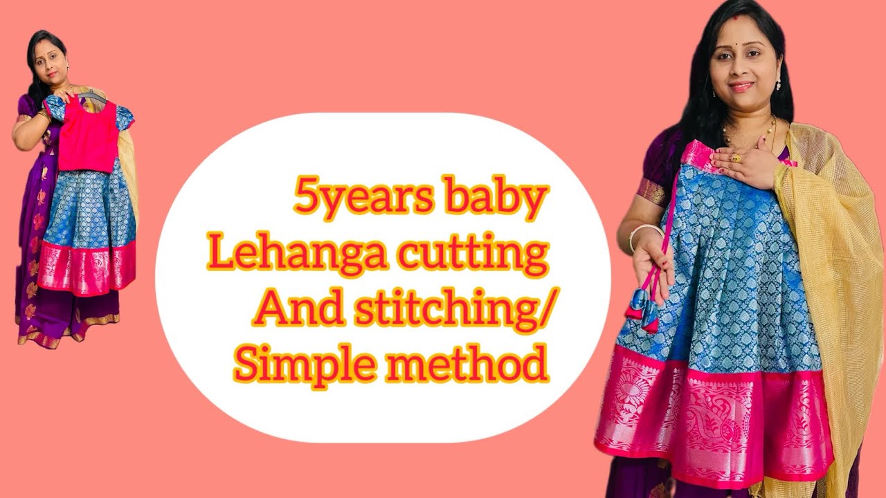 5years baby lehanga simple cutting and stitching #stitchtricks#lehangacuttingandstichin#tailoring#