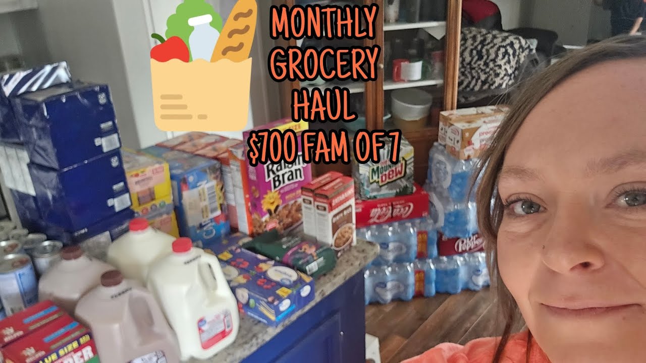 MobileHomeLiving/StayAtHomeMom/ monthly grocery haul for fam of 7 $700!!!
