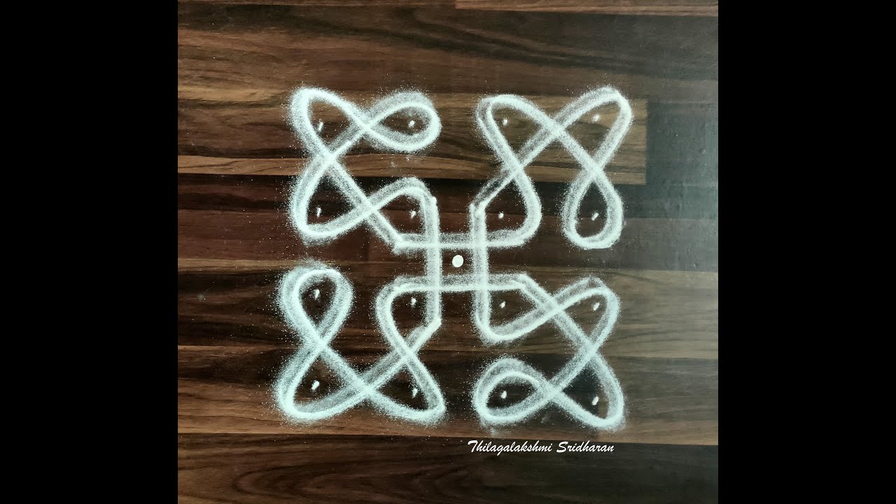 SMALL SIKKU KOLAMS WITH 4X4 DOTS - PART 3